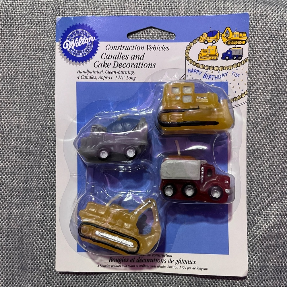 Wilton Construction Vehicle Birthday Celebration Candles & Cake Decorations Kit